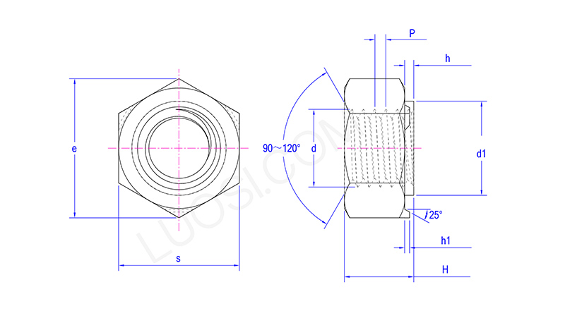 Secure-welding Hexagon Weld Nut