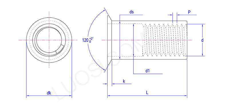 Flush Finishing Countersunk Head Riveted Nuts