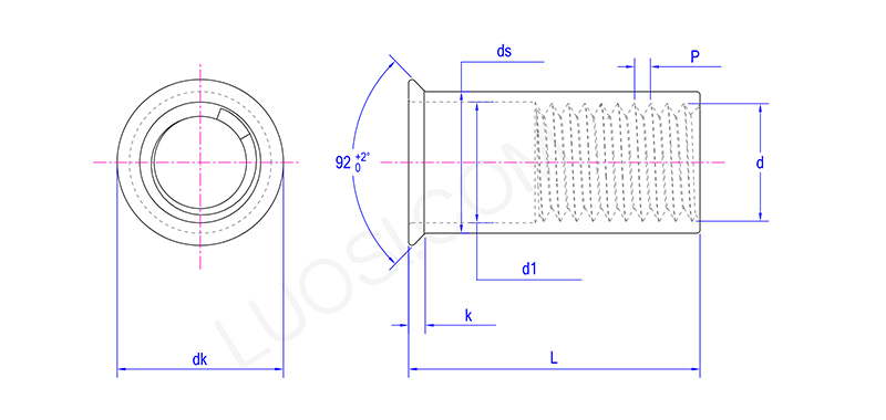 Corrosion Resistant Countersunk Head Riveted Nuts