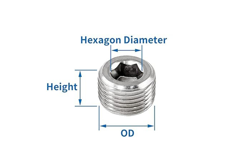Male NPT Counter Sunk Head Plug Internal Hex Socket